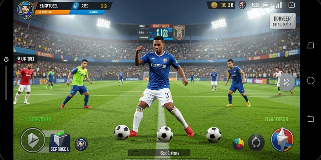 Tampilan gameplay EUROTOGEL dengan aksi sepak bola yang mendebarkan.