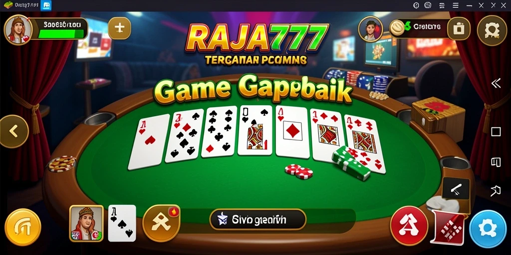 Tampilan screenshot utama RAJA777 dengan gameplay Gaple yang seru.
